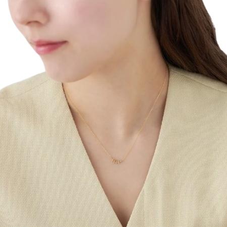 ヨンドシー 4℃ ネックレス K18イエローゴールド EAU DOUCE４℃ 月桂樹 ダイヤモンド レディースの画像