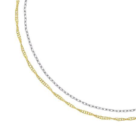 4℃（ヨンドシー） ブレスレット K10 シルバー イエローゴールド 2連