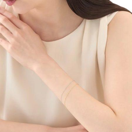4℃（ヨンドシー） ブレスレット K10 シルバー イエローゴールド 2連