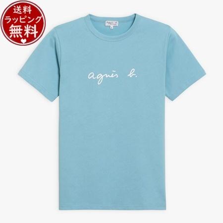 アニエスべー agnes b Tシャツ TS ロゴTシャツ ブルー系 Lサイズ｜paris-lounge
