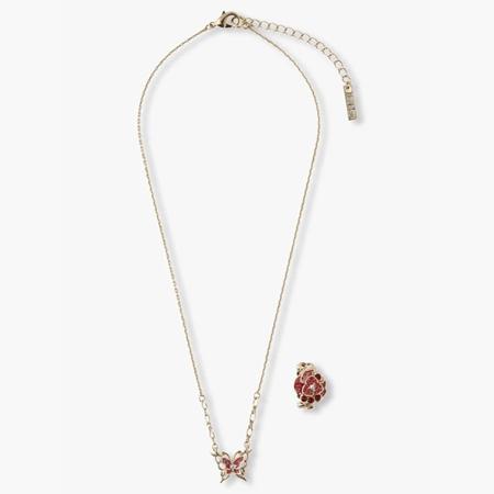 【送料無料】【ラッピング無料】アナスイ ANNASUI ネックレス イヤーカフ 誕生石カラー 1月 ガーネット 2点セット_1