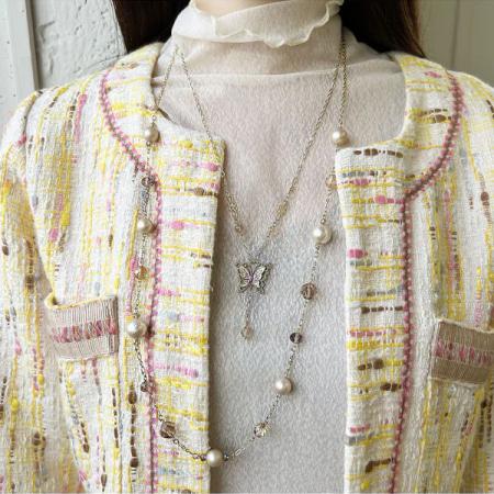 【送料無料】【ラッピング無料】アナスイ ANNASUI ネックレス 蝶モチーフ 2点セット ベージュ_6