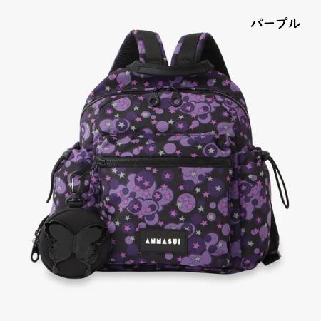 ANNA SUI 蝶柄 総柄ブラック パープル キルティング リュック ANNA SUI（アナスイ） 【送料無料】【ラッピング無料】アナスイ