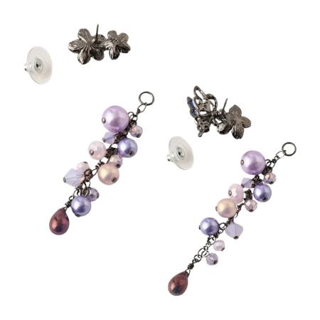 【送料無料】【ラッピング無料】アナスイ ANNASUI アクセサリー 夜桜と蝶モチーフ ピアス パープル_3