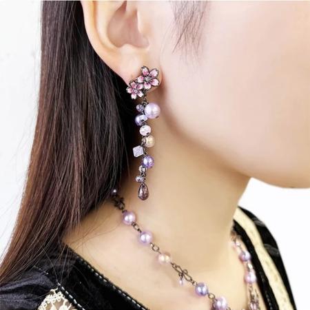 【送料無料】【ラッピング無料】アナスイ ANNASUI アクセサリー 夜桜と蝶モチーフ ピアス パープル_4