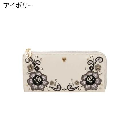 ANNA SUI（アナスイ） 長財布 ララ Lファスナー レース フラワー