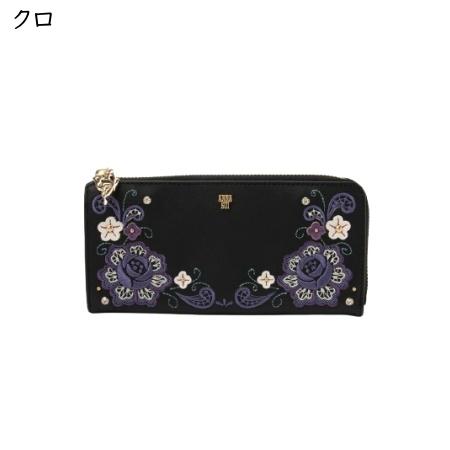 ANNA SUI（アナスイ） 長財布 ララ Lファスナー レース フラワー