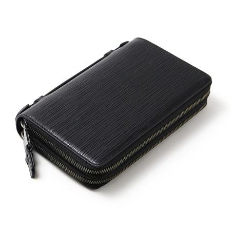 美品✨　カルバンクライン メッセンジャーバッグ クラッチ オール レザー 黒 Calvin Klein (カルバンクライン) フェイクレザー ロゴ