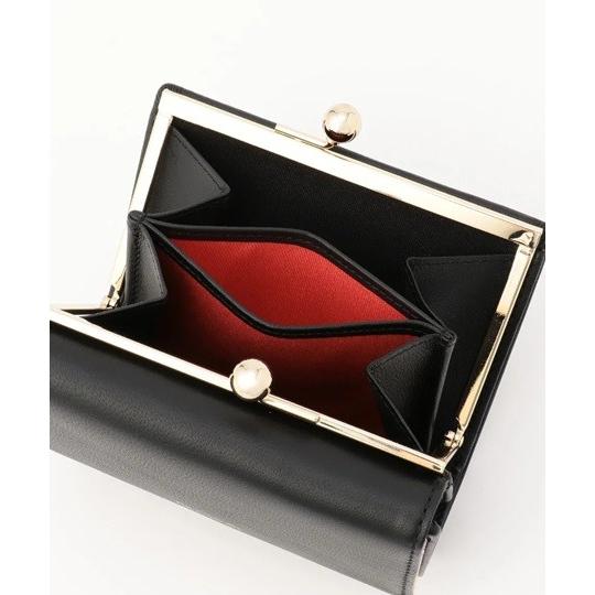 ポールスミス 財布 レディース 折財布 二つ折り がま口 口金 ミニ財布 ペタルプリントトリム ブラック Paul Smith ペタルプリントトリム