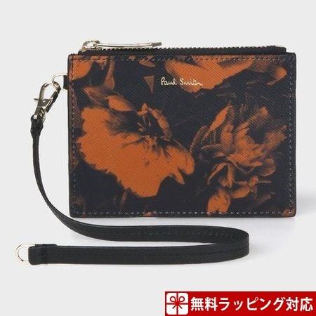 ポールスミス カードケース レディース 名刺入れ ハーフトーンフローラルプリント レッド Paul Smith Apaproduction Fr