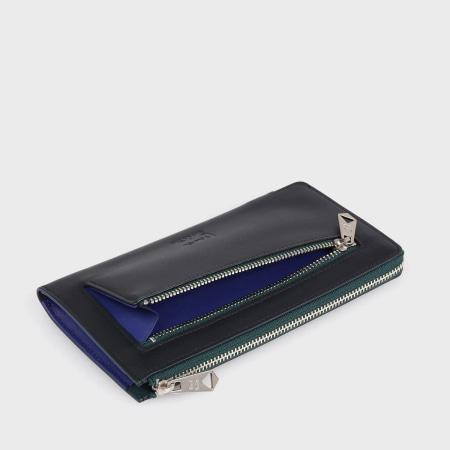 冷*ト様 Paul Smith 長財布 ラウンドファスナー ブラック×ブルー人気 Paul Smith（ポール・スミス） 財布 タイニーグッズ ミニラウンド