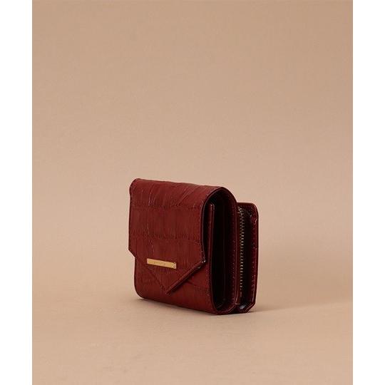 最先端 サマンサタバサ 財布 レディース 折財布 三つ折り財布 クロコ調 レザー ワインレッド Samantha Thavasa 新作saleセール30 Off Www Skylanceronline Com