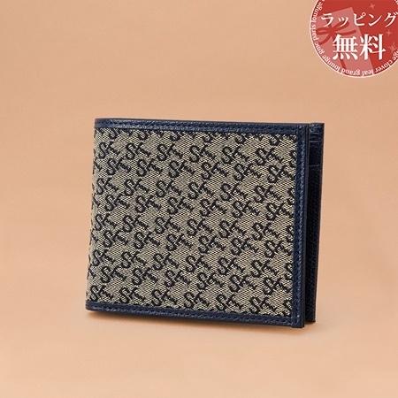 サマンサタバサ Samantha Thavasa ST Jacquard 二つ折り財布 ネイビー｜paris-lounge