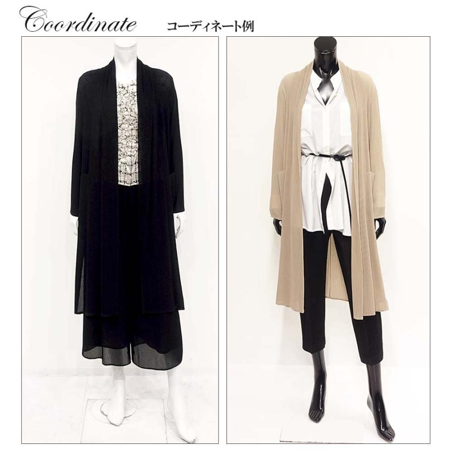 スペッチオ クリスタルプリーツ ロング ジャケット シフォン 薄手 