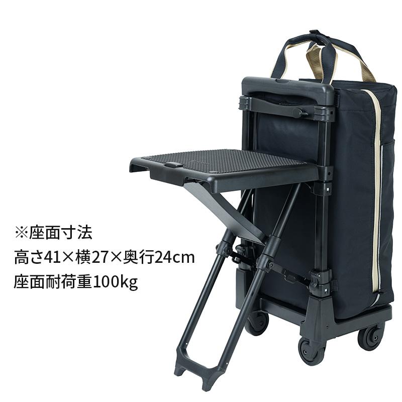 スワニー座面付キャリーケース D-639 プレーネ 座面付 (L21) ブラック| キャリーバッグは信頼の