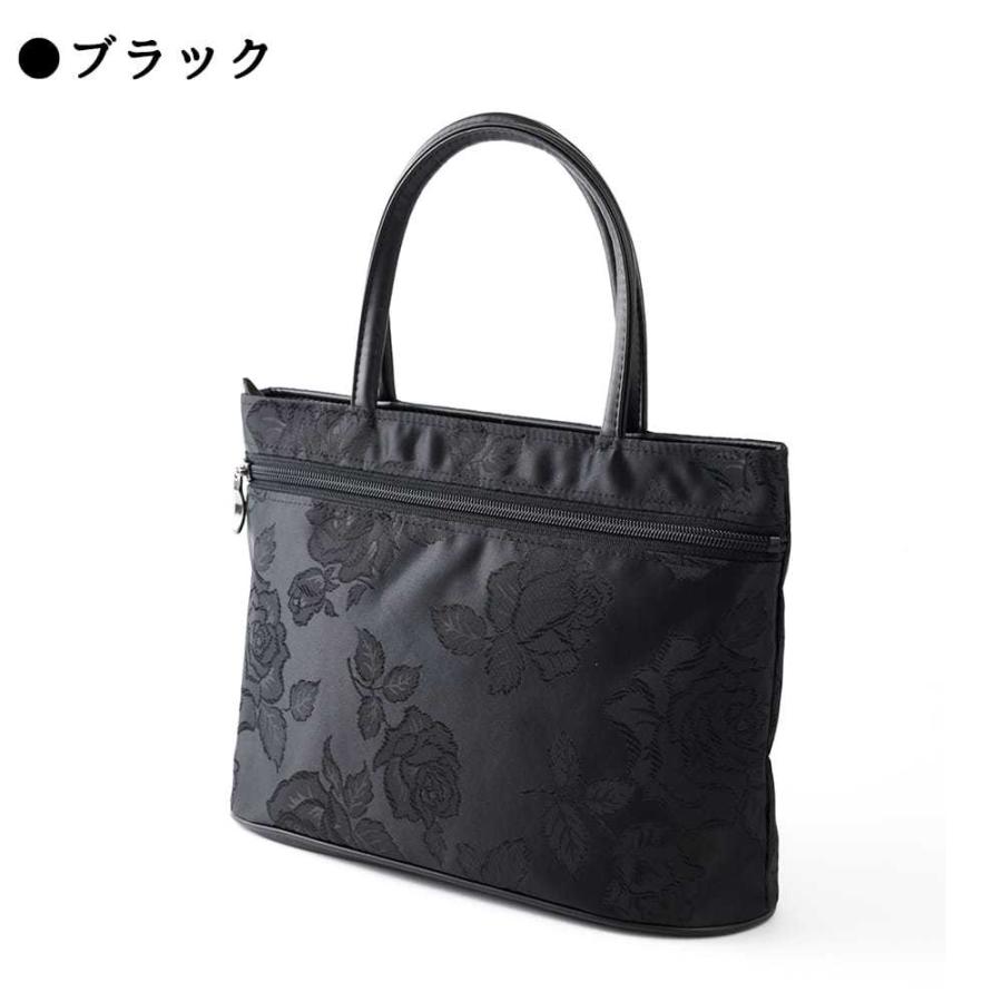 ブラックフォーマルバッグ 日本製 手提げバッグ ローズ エレガンス