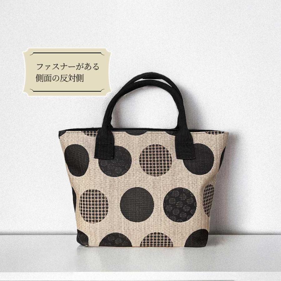 ドット モノトーン ハンドバッグ 水玉 レディース バッグ 軽量 手提げ