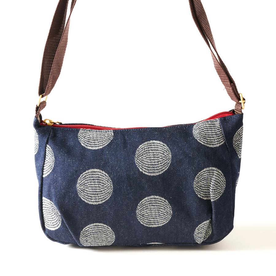 レーヌネイビー ドット 岡山デニム ショルダーバッグ 日本製 バッグ 和