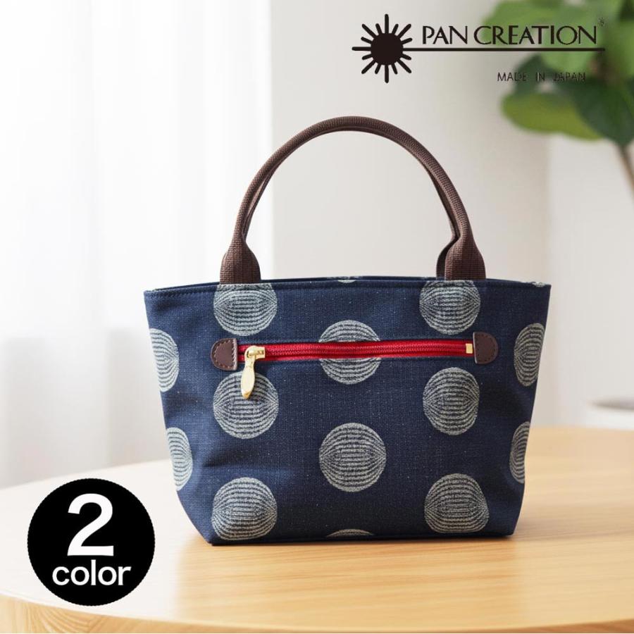 BEEDEN アイレット装飾 ワイドレッグデニムand不織布バック レーヌネイビー ドット 手提げバッグ 岡山デニム 日本製 バッグ 和柄