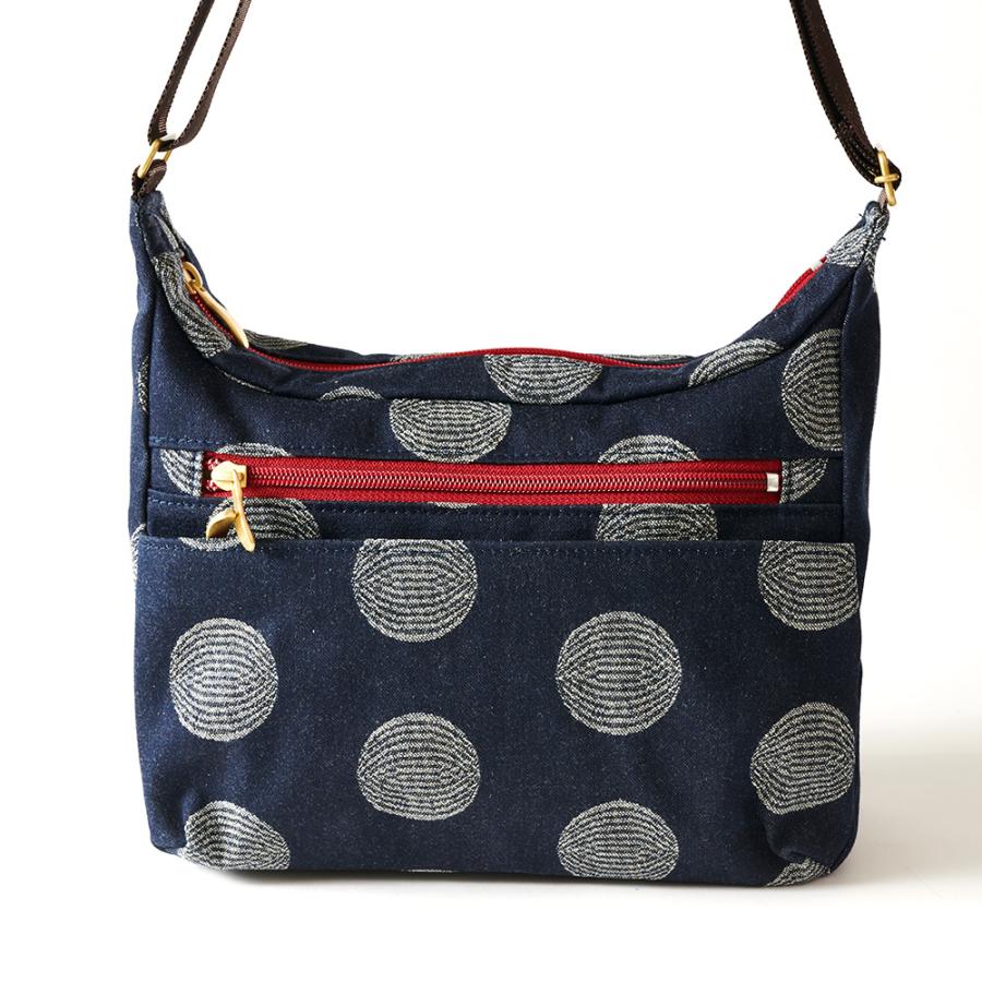 ショルダーバッグ レーヌネイビー ドット 日本製 岡山デニム バッグ 和
