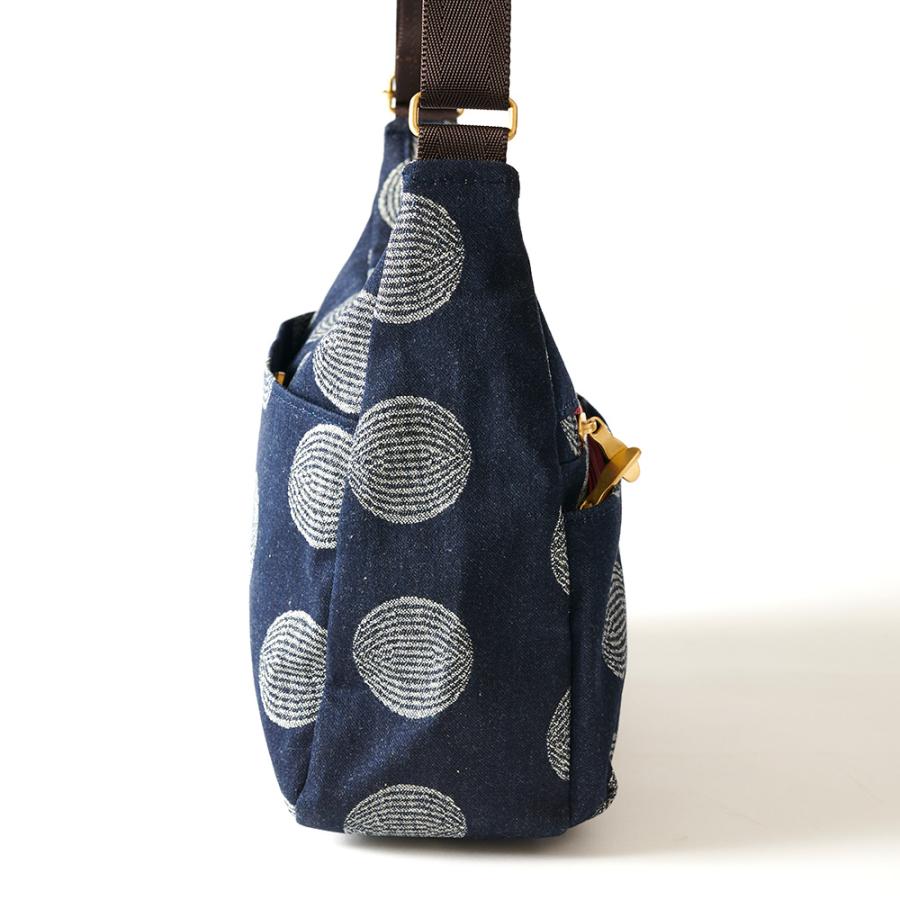 ショルダーバッグ レーヌネイビー ドット 日本製 岡山デニム バッグ 和