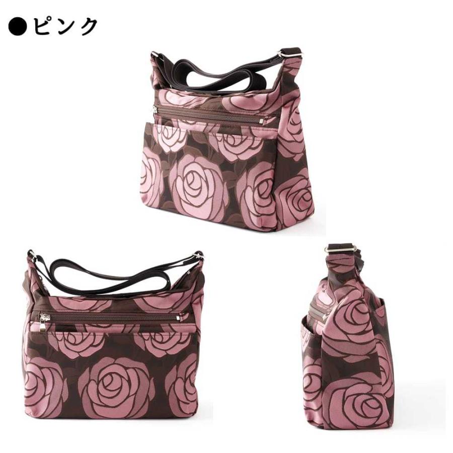 花柄ショルダーバッグ ピンク系 花柄 ショルダーバッグ 国産 日本製 バッグ バラ ローズ 桐生