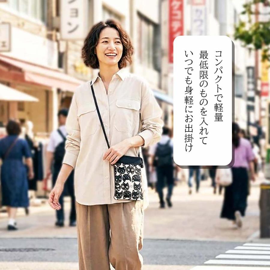 ゆーき ダンシングスノウフレークス サコッシュ スマホポシェット ステラ ココニャンズ スマホポシェット サコッシュ スマホポーチ 黒猫 ねこ