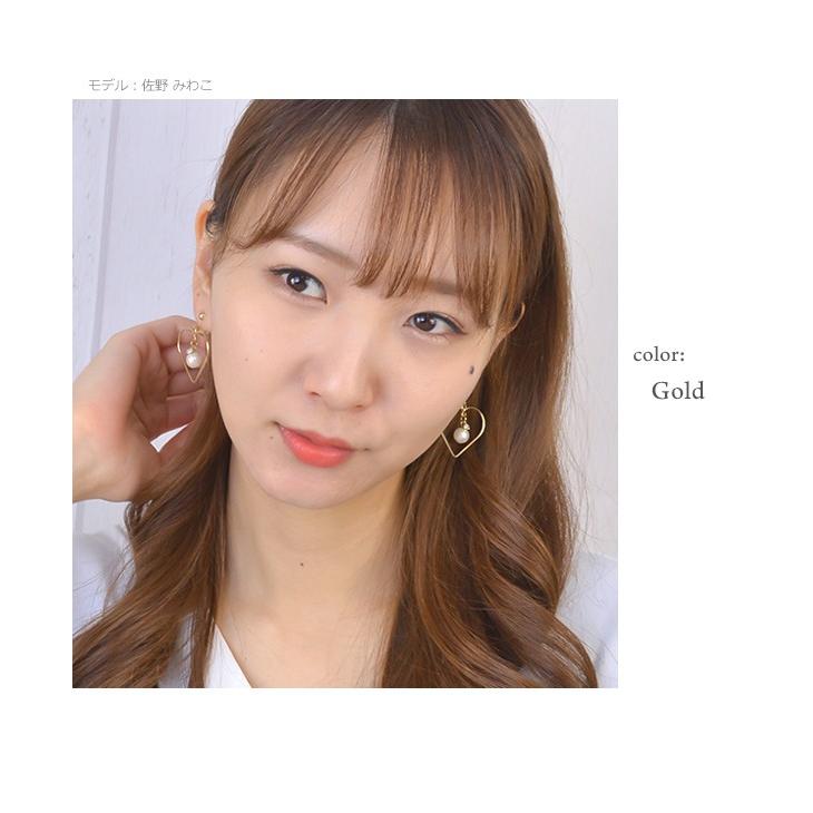 パリスキッズ イヤリング ハート パール シュガーパール ライン