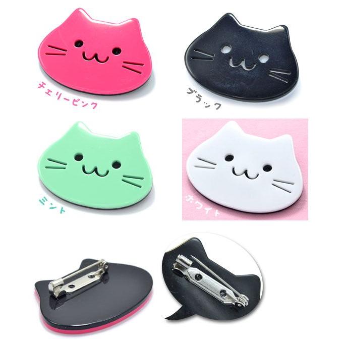 パリスキッズ ブローチ ゆるかわ フェイス 缶バッジ 缶バッチ ねこ