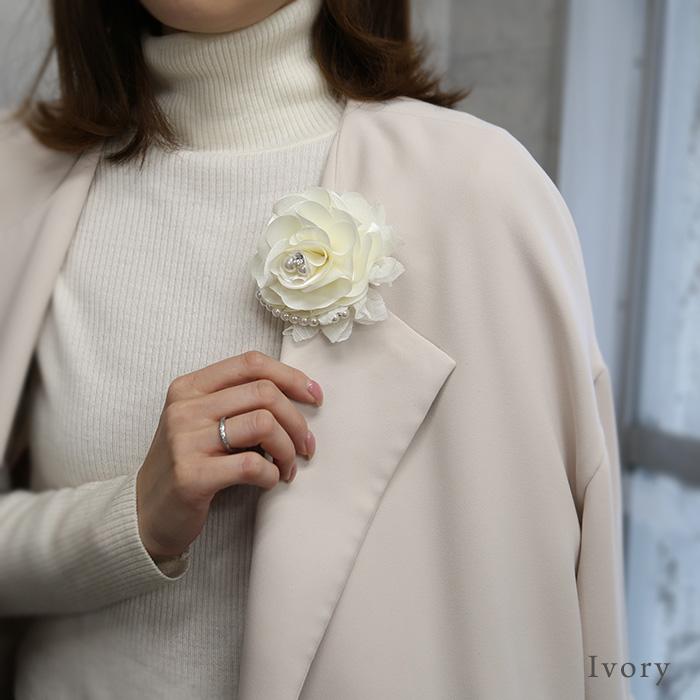 パリスキッズ □ コサージュ 髪飾り ヘアクリップ ブローチ パール