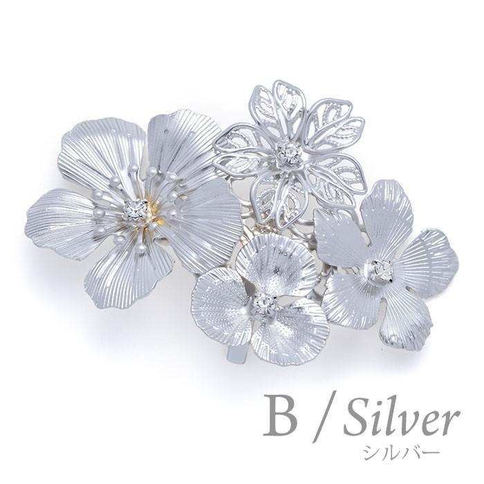パリスキッズ ポニーフック 花 お花 フラワー メタル シンプル