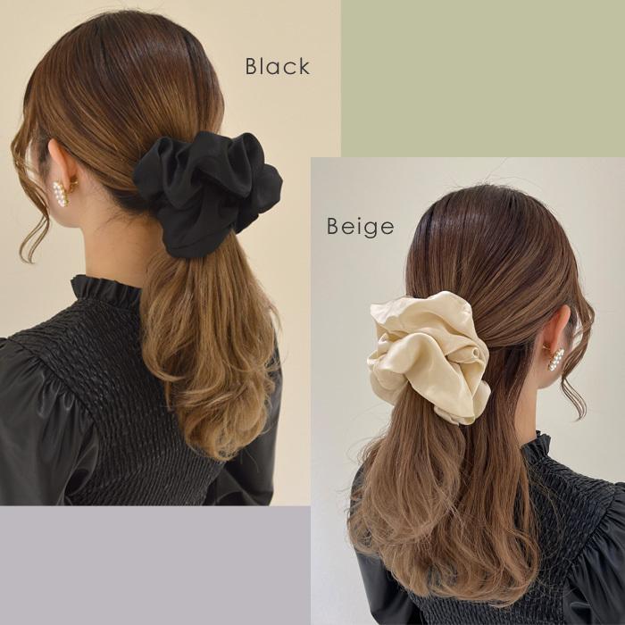 パリスキッズ シュシュ サテン 大きめ ビックサテンシュシュ かわいい