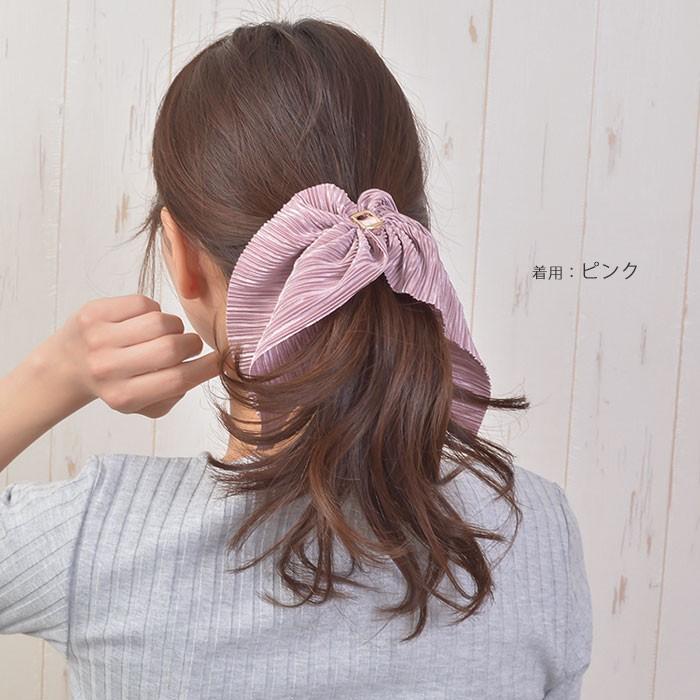 ヘアゴム リボン りぼん 大きい 大きめ 大ぶり プリーツ 上品 シンプル ヘアアクセサリー ヘアアクセ 髪飾り Luxury's ラグリーズ ギフト プレゼント｜pariskids-net｜05