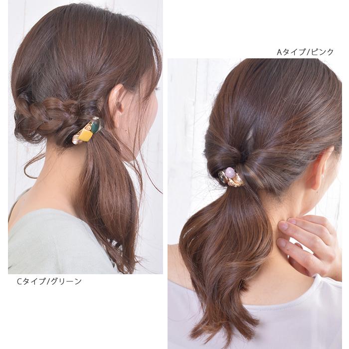 パリスキッズ ポニーフック ボタン ヘアアクセサリー ヘアゴム