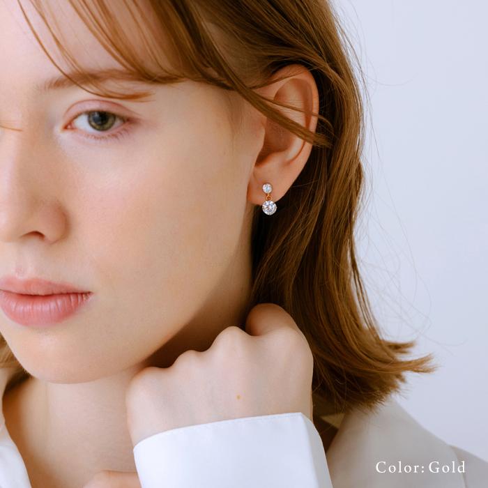 パリスキッズ ○ 18k 18金 k18 ポスト ピアス キュービックジルコニア