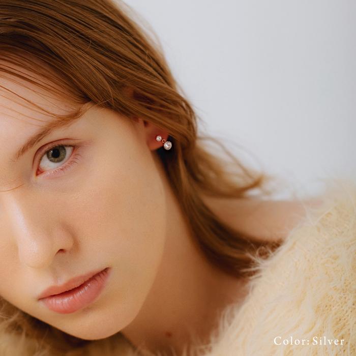 パリスキッズ ○ 18k 18金 k18 ポスト ピアス キュービックジルコニア