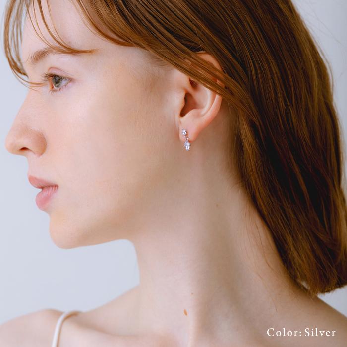 パリスキッズ ○ 18k 18金 k18 ポスト ピアス キュービックジルコニア