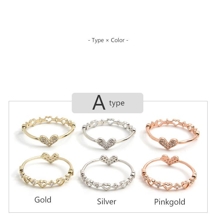 リング 指輪 リバーシブル ２way 両面 キュービック ジルコニア ハート 星 スター ゴールド シルバー ピンクゴールド レディース ギフト プレゼント | パリスキッズ | 13