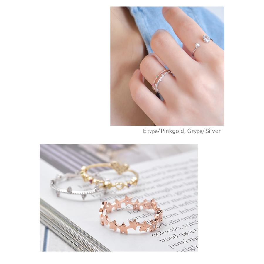 リング 指輪 リバーシブル ２way 両面 キュービック ジルコニア ハート 星 スター ゴールド シルバー ピンクゴールド レディース ギフト プレゼント | パリスキッズ | 18
