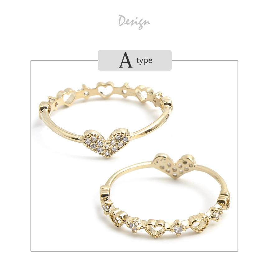 リング 指輪 リバーシブル ２way 両面 キュービック ジルコニア ハート 星 スター ゴールド シルバー ピンクゴールド レディース ギフト プレゼント | パリスキッズ | 04