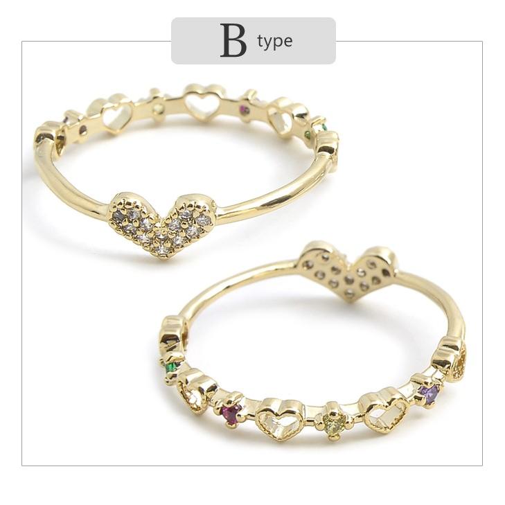 リング 指輪 リバーシブル ２way 両面 キュービック ジルコニア ハート 星 スター ゴールド シルバー ピンクゴールド レディース ギフト プレゼント | パリスキッズ | 05