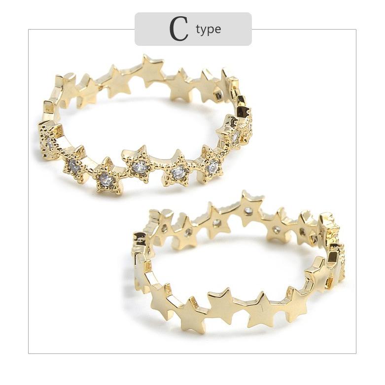 リング 指輪 リバーシブル ２way 両面 キュービック ジルコニア ハート 星 スター ゴールド シルバー ピンクゴールド レディース ギフト プレゼント | パリスキッズ | 06