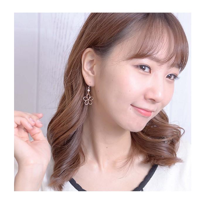 パリスキッズ ピアス レディース オープン ライン フルール 樹脂