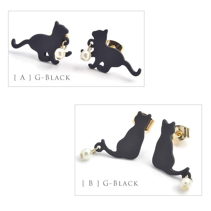 ピアス ねこ ネコ 猫 シルエット プレート パール メタル 可愛い ゴールド シルバー ギフト プレゼント Pnd05 私の毎日アクセサリー Paris K S 通販 Yahoo ショッピング