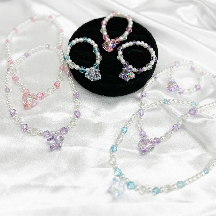 パリスキッズ ネックレス ブレスレット セット ハート スター 星