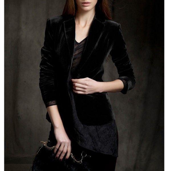送料無料/ベルベットジャケット/ベロア/レディース/シングル