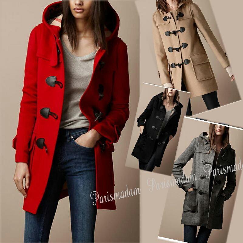 美品　近年モデル　大きめ　バーバリーロンドン　ダッフルコート　レッド　サイズ54 ♡美品♡バーバリー 赤 ダッフルコート