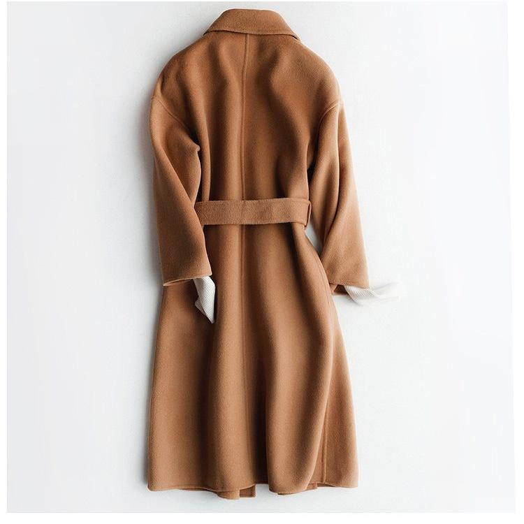 上品ロングコート ウール100% リバーコート ダブルフェイスコート 一枚