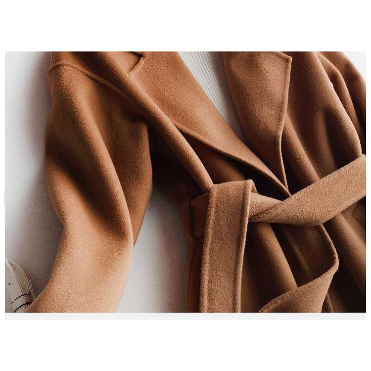 上品ロングコート ウール100% リバーコート ダブルフェイスコート 一枚