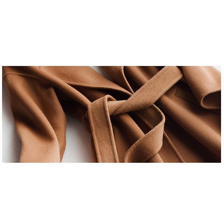 上品ロングコート ウール100% リバーコート ダブルフェイスコート 一枚